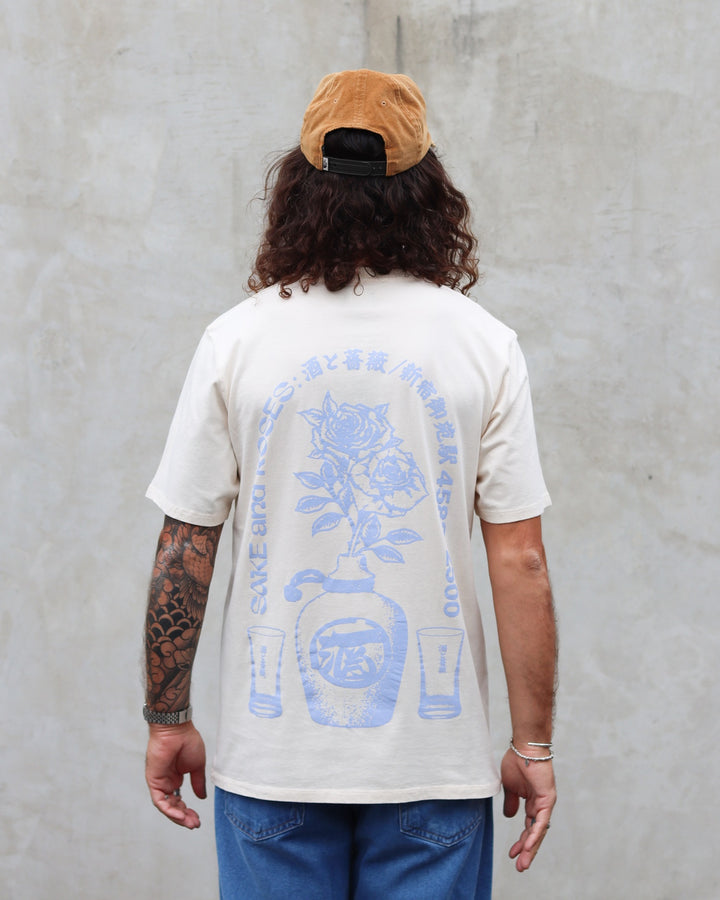 T-shirt Sake and Roses Whitecap Gray Garment Washed