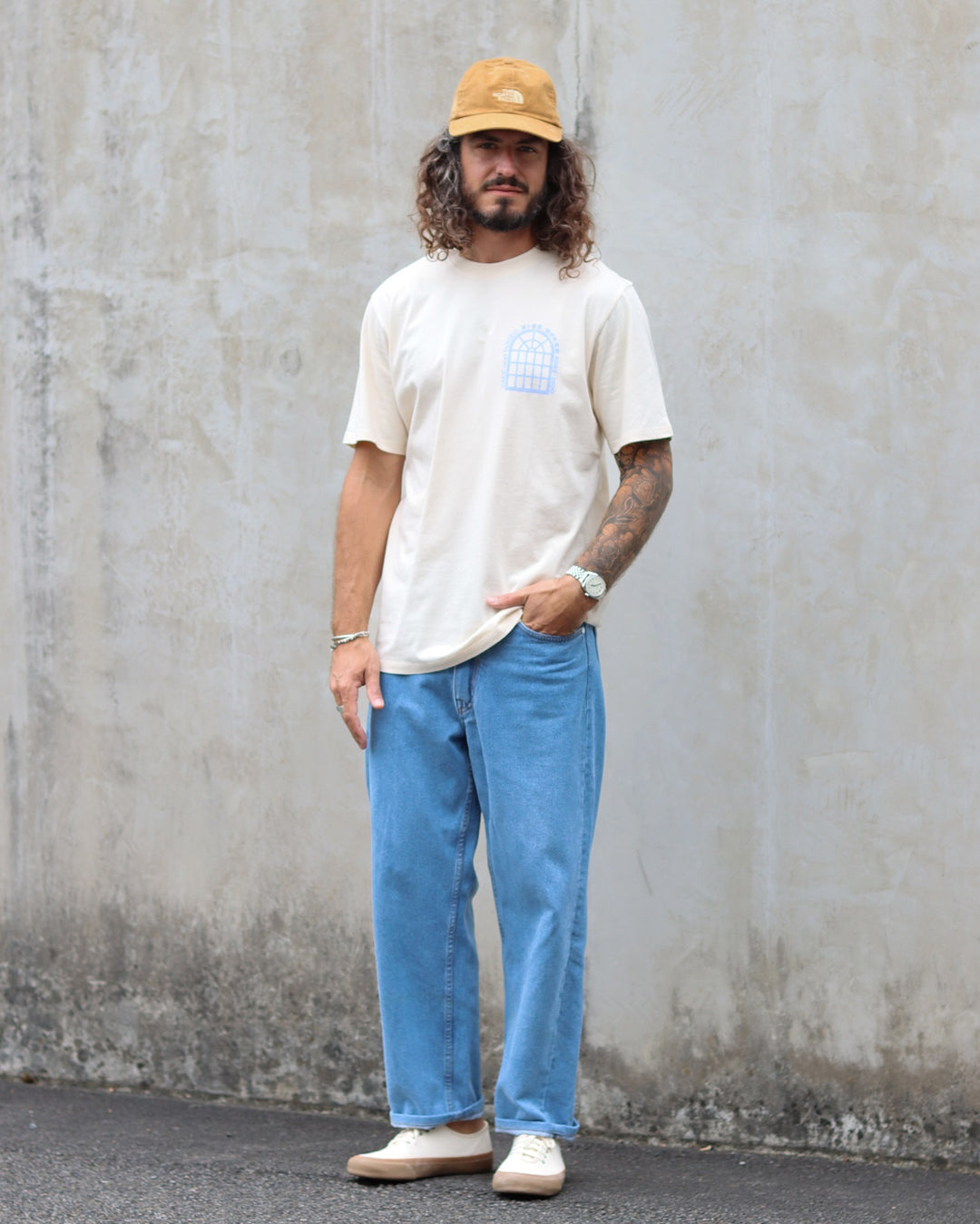 T-shirt Sake and Roses Whitecap Gray Garment Washed