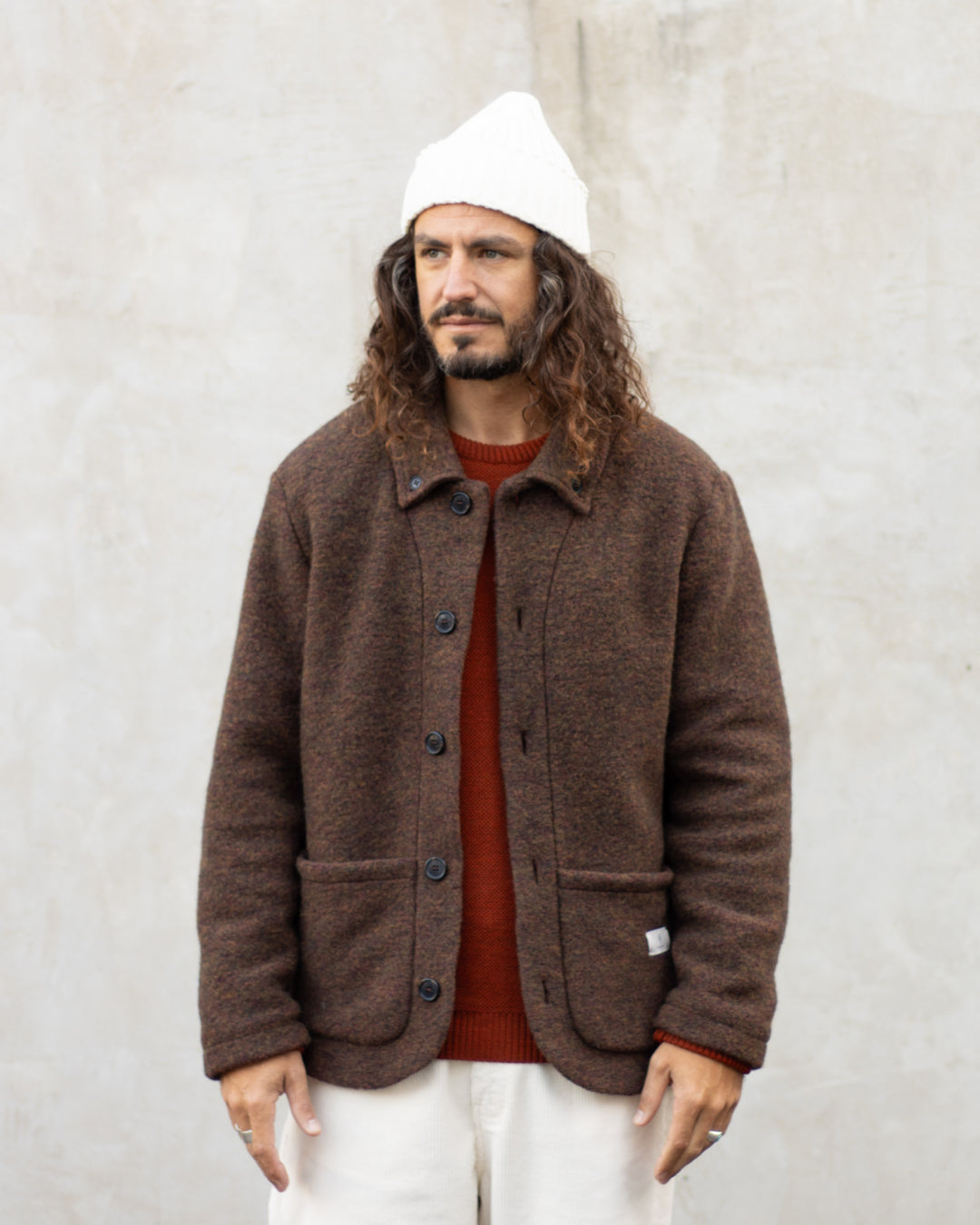 York Wool Fleece Jacket Brown