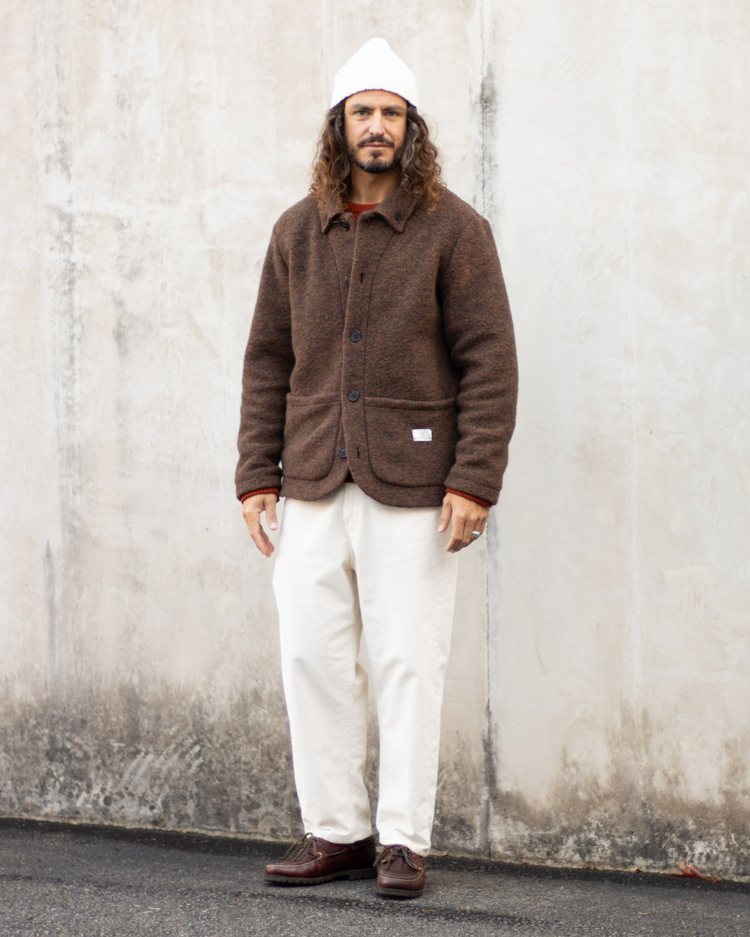 York Wool Fleece Jacket Brown